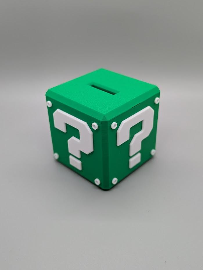 Mystery Block Piggy Bank – Mario-Inspired Coin Bank with Magnetic Closure | 3D Printed in Multiple Colors | Gamer Gift & Decor