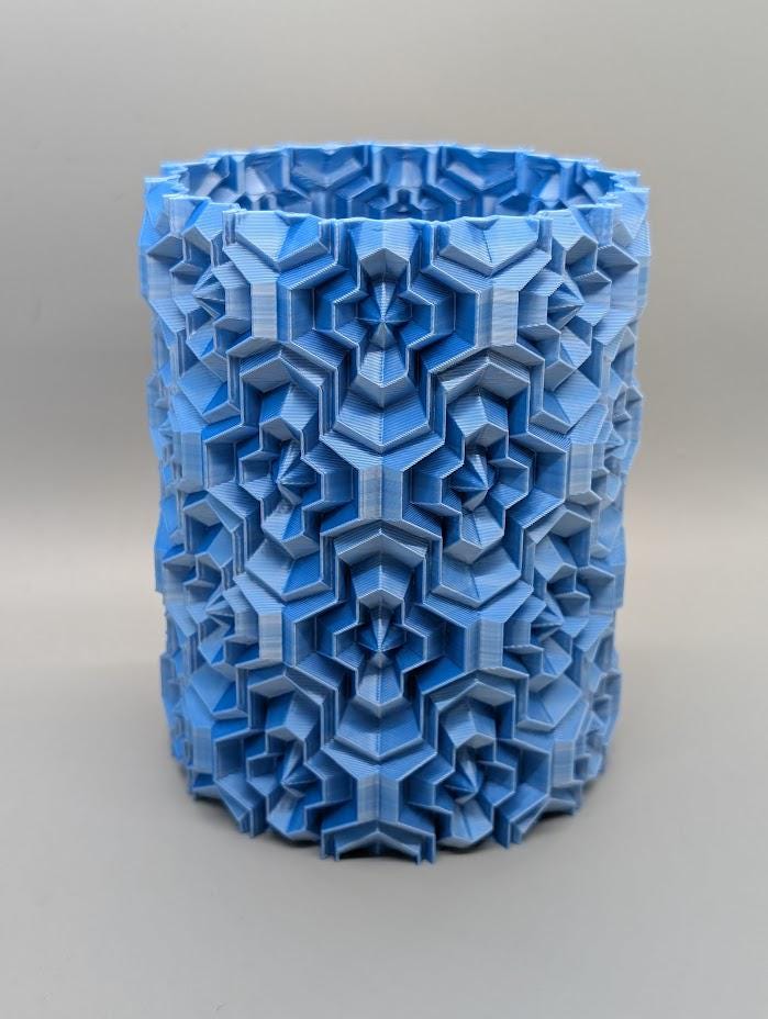 Tetrahex Ripple Vase for home, office, kitchen, desk, countertop