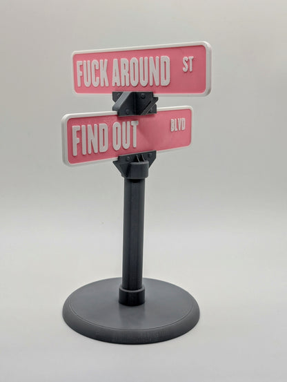 Fuck Around & Find Out Desk Sign, countertop, home, office, memes