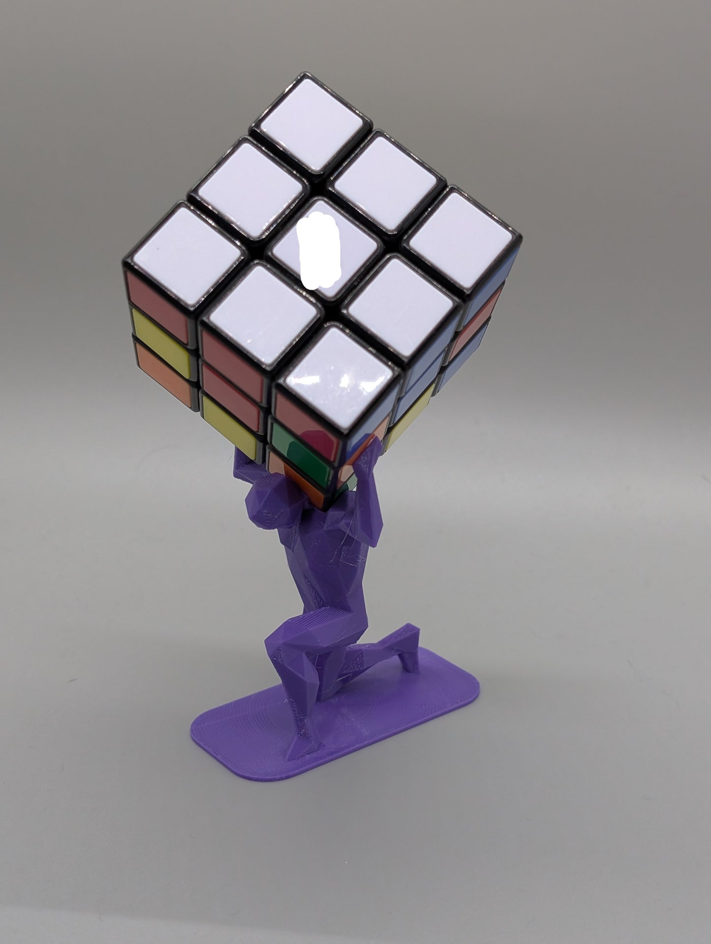 3D Printed Low Poly Atlas – Stylish Rubik's Cube Stand for home, office, party, countertop