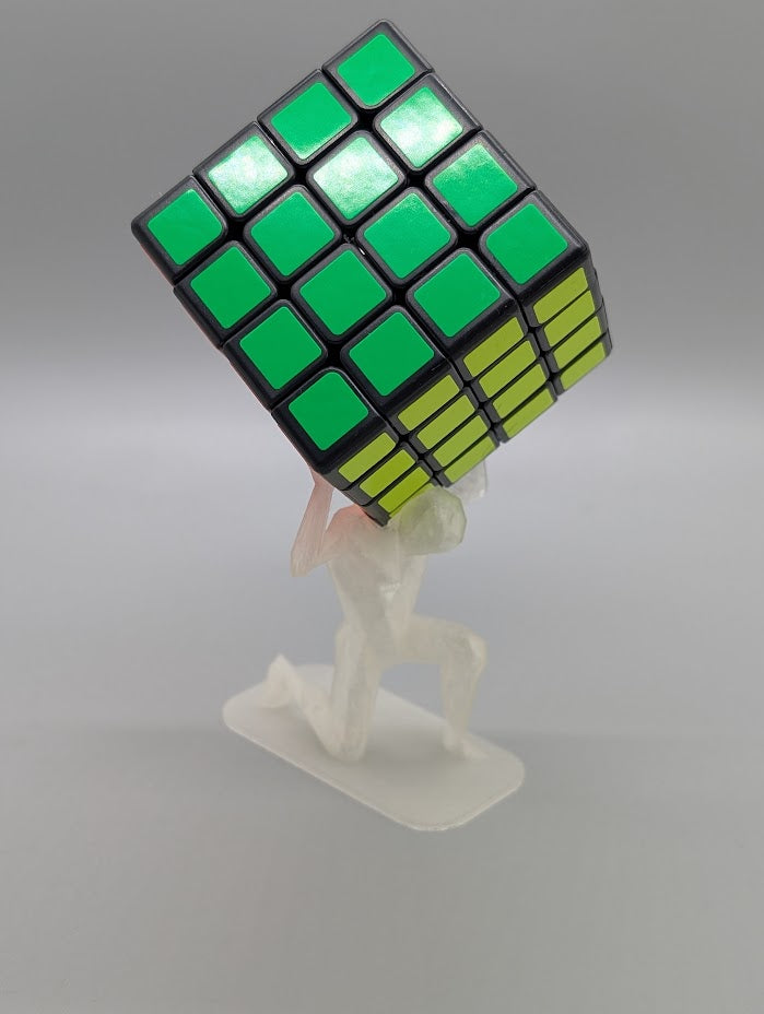 3D Printed Low Poly Atlas – Stylish Rubik's Cube Stand for home, office, party, countertop