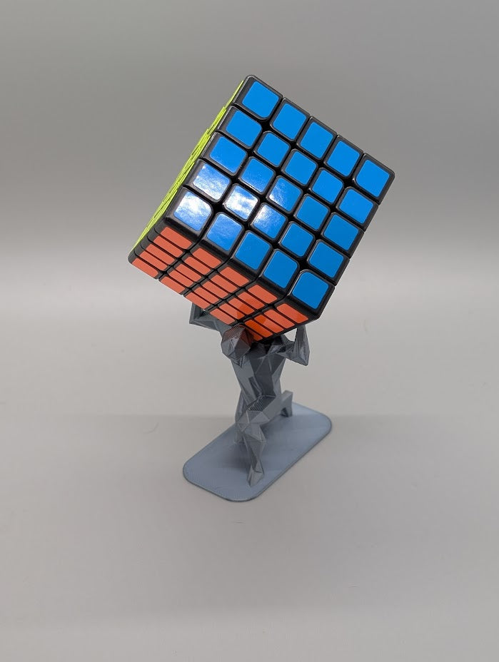 3D Printed Low Poly Atlas – Stylish Rubik's Cube Stand for home, office, party, countertop