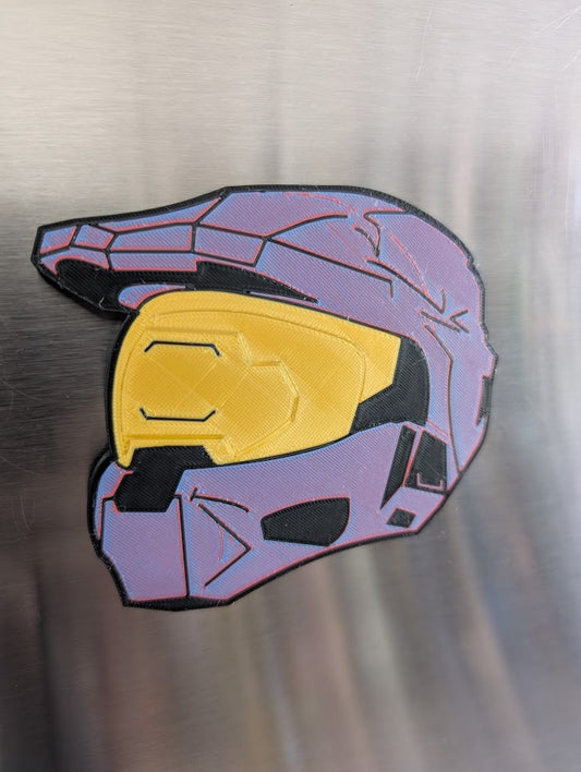 3D Printed Master Chief Helmet Magnet – Eco-Friendly PLA, Halo Inspired, Multiple Colors & Styles, Gamer Gift