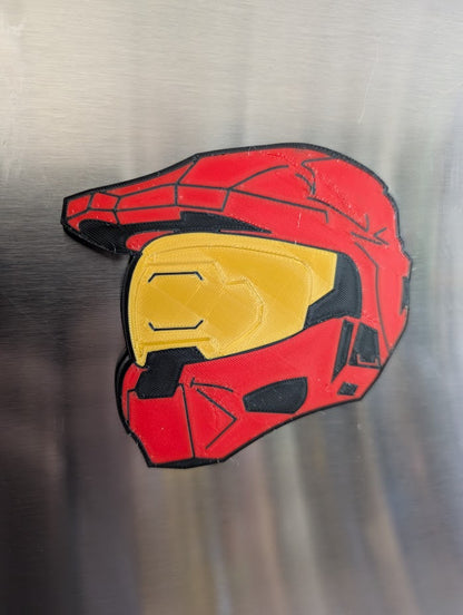 3D Printed Master Chief Helmet Magnet – Eco-Friendly PLA, Halo Inspired, Multiple Colors & Styles, Gamer Gift