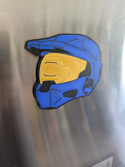 3D Printed Master Chief Helmet Magnet – Eco-Friendly PLA, Halo Inspired, Multiple Colors & Styles, Gamer Gift