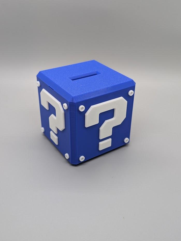 Mystery Block Piggy Bank – Mario-Inspired Coin Bank with Magnetic Closure | 3D Printed in Multiple Colors | Gamer Gift & Decor